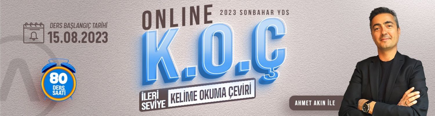 K.O.Ç GRUBU - YDS SONBAHAR 2023 (Kelime Okuma Çeviri)