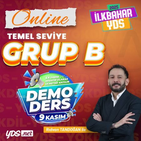 GRUP B - YDS+YÖKDİL İLKBAHAR 2025 DEMO DERS