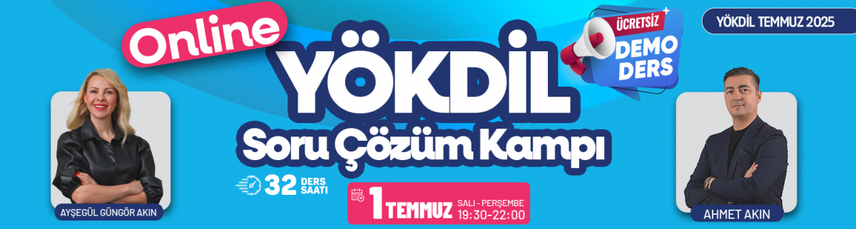 YÖKDİL SORU ÇÖZÜM KAMPI - Temmuz 2025-DEMO
