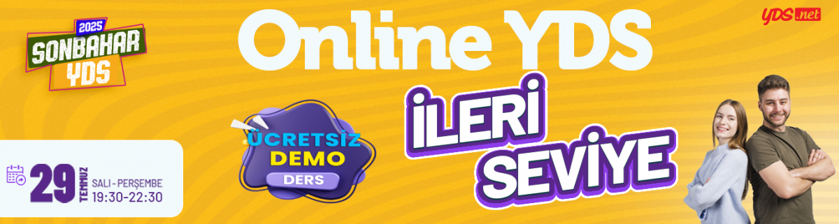 ONLINE İLERİ SEVİYE SONBAHAR YDS 2025-DEMO