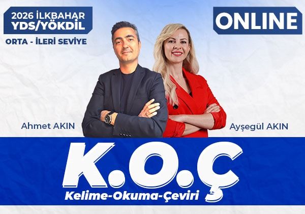 K.O.Ç GRUBU (ORTA - İLERİ SEVİYE) YDS & YÖKDİL İLKBAHAR 2026