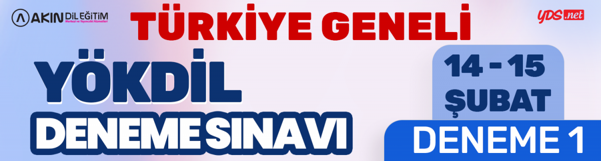 TÜRKİYE GENELİ YÖKDİL DENEME 1-2026
