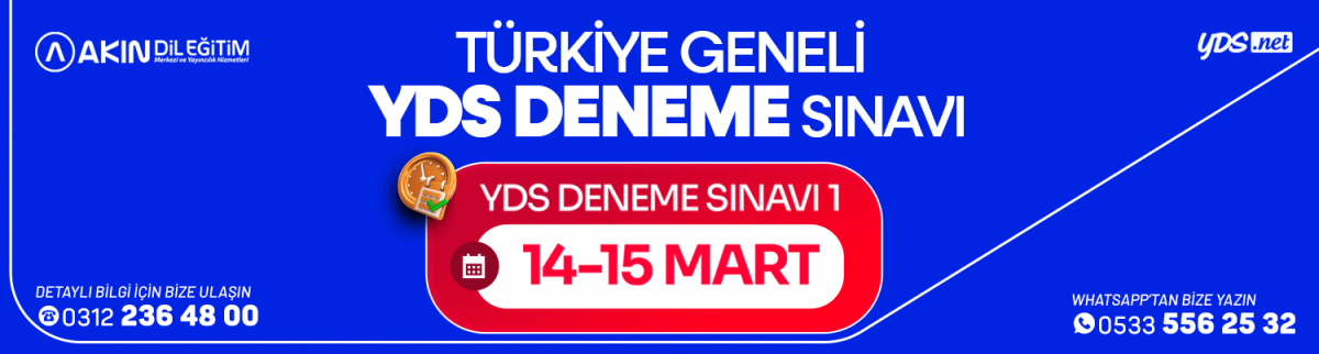 TR GENELİ YDS DENEME-1