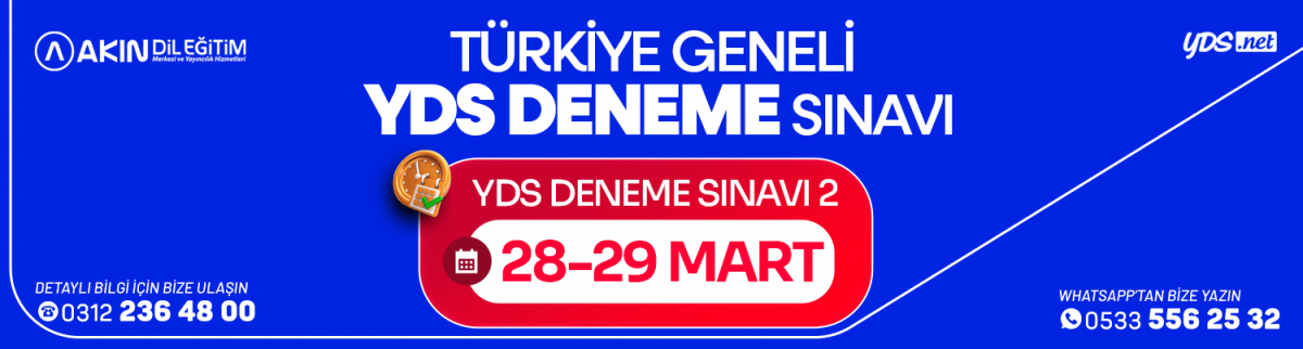 TR GENELİ YDS DENEME-2
