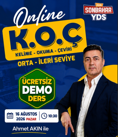 K.O.Ç GRUBU (ORTA - İLERİ SEVİYE) YDS & YÖKDİL SONBAHAR 2026-DEMO